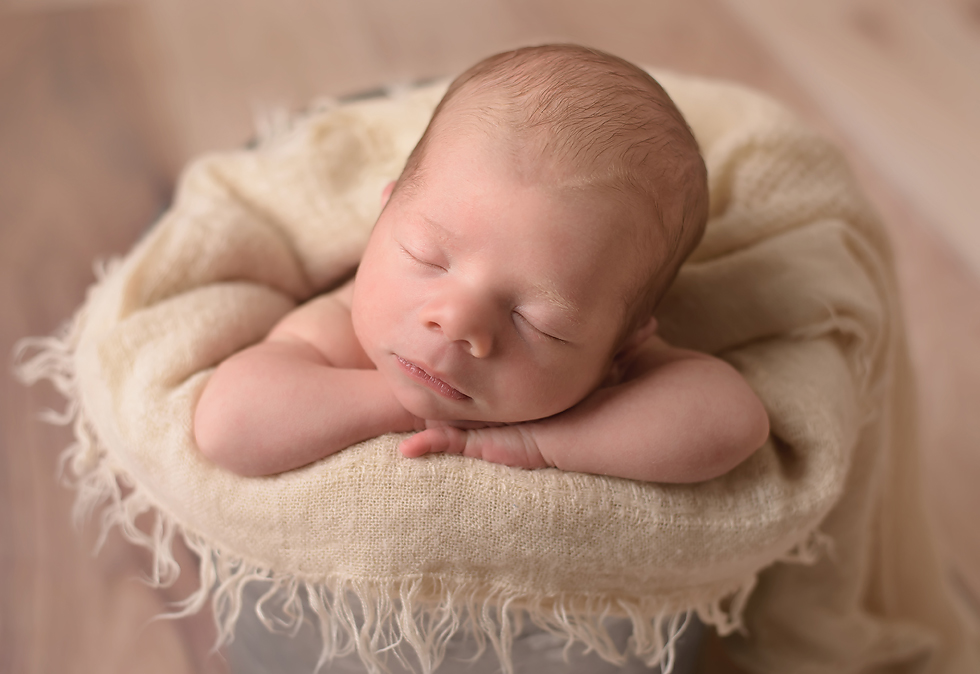 sleeping newborn boy photo