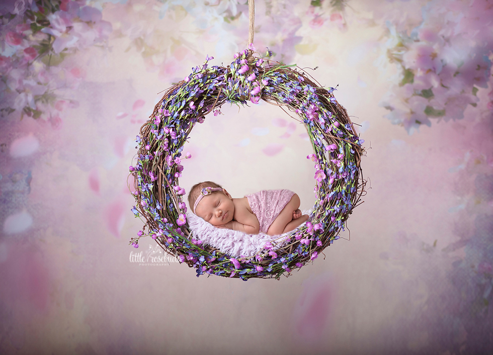 Baby in Floral Wreath
