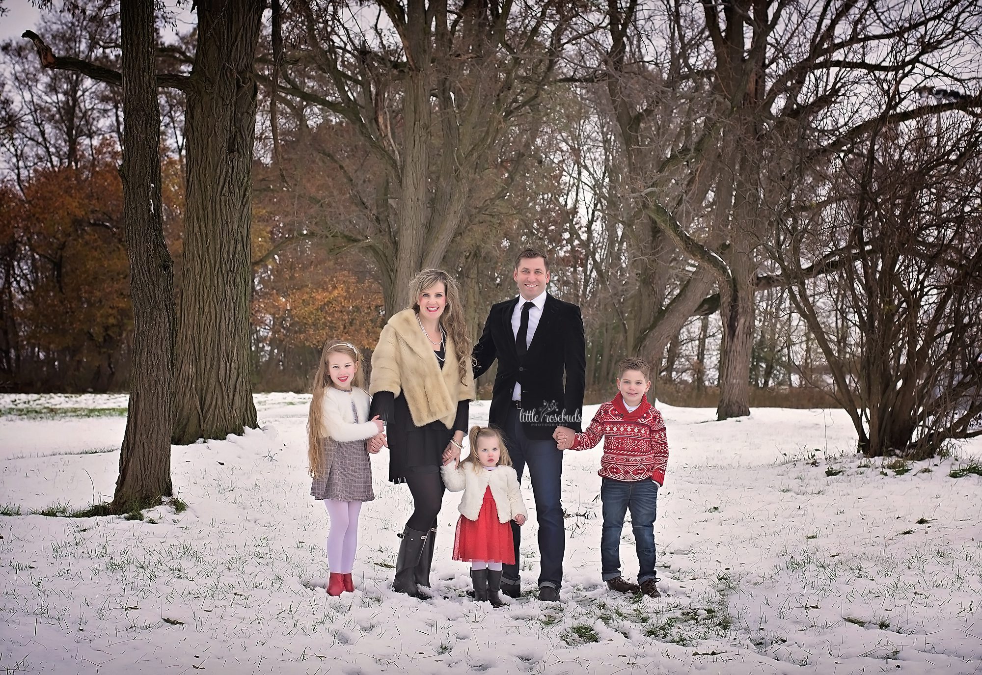 Outdoor winter family photo